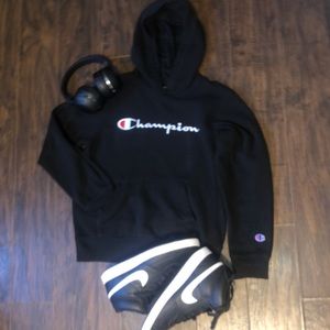 Black champion hoodie